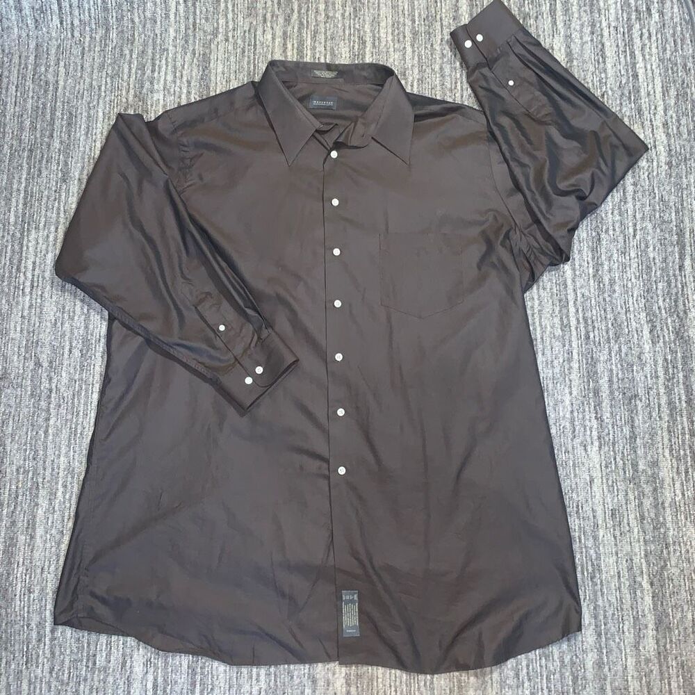 Alexander Lloyd Mens‎ Size 2XL Button Front Shirt Iridescent Brown Long Sleeve